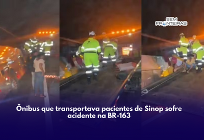  Ônibus que transportava pacientes de Sinop sofre acidente na BR-163