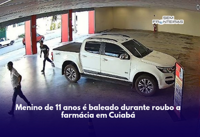 Menino de 11 anos é baleado durante roubo a farmácia em Cuiabá